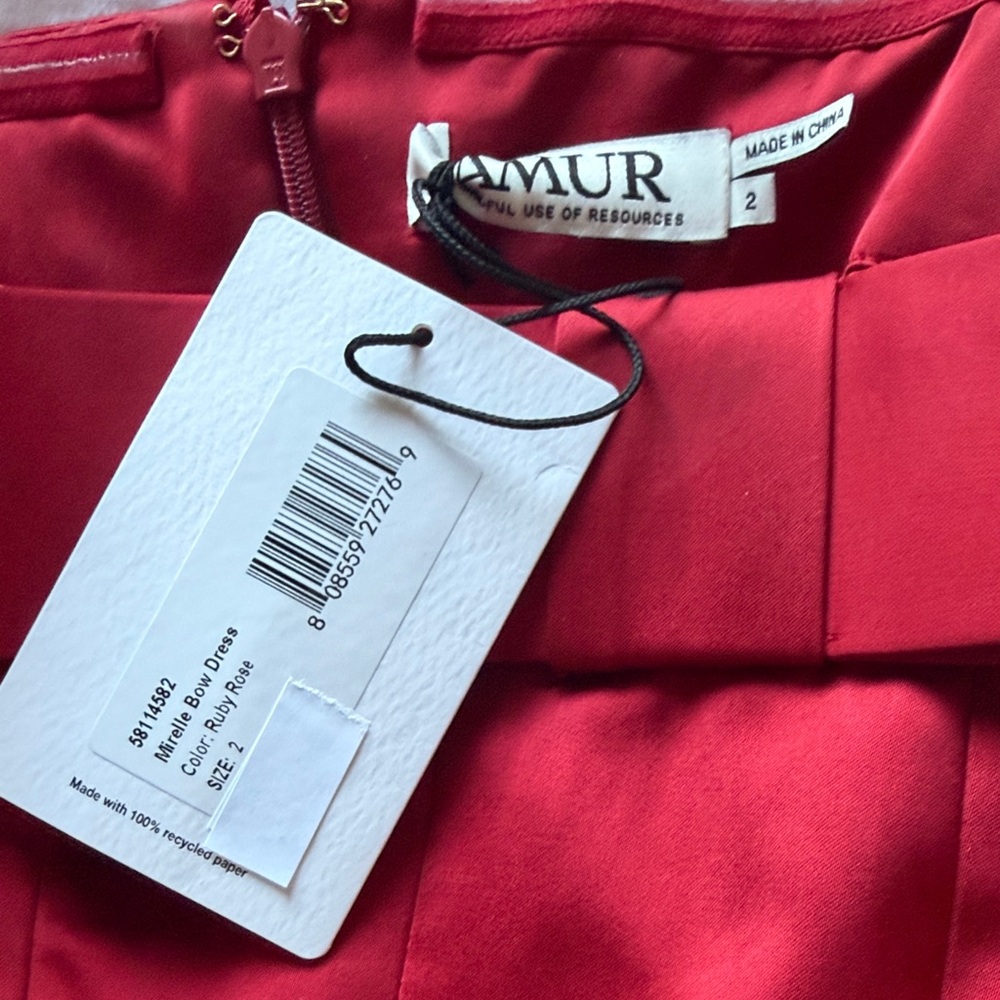 AMUR Strapless Red Cocktail Dress - Picture 6 of 6